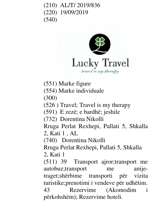 Zëri i markës Travel; Travel is my therapy në buletin
