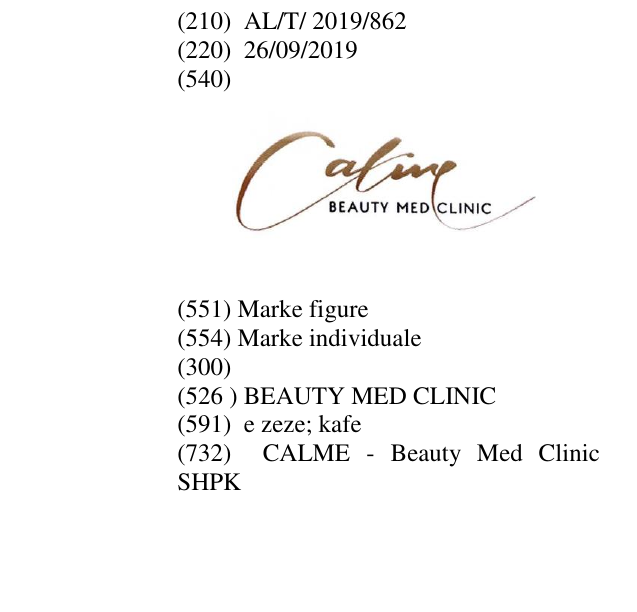 Zëri i markës BEAUTY MED CLINIC në buletin