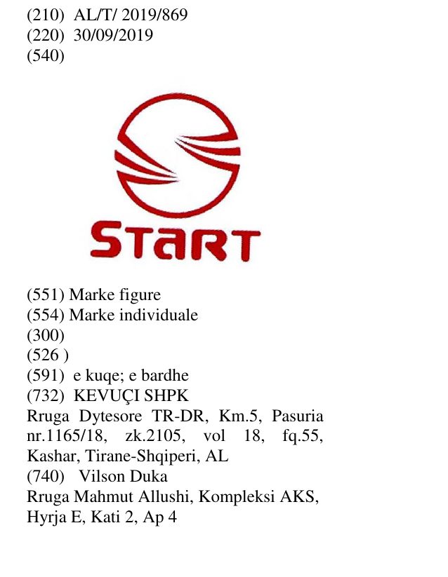 Zëri i markës START në buletin