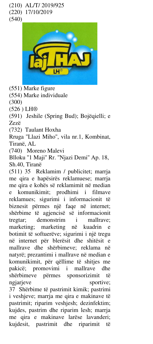 Zëri i markës LH® në buletin