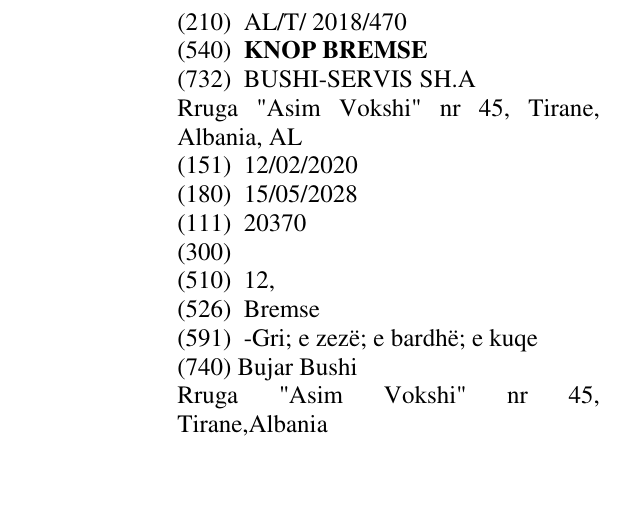 Zëri i markës KNOP BREMSE në buletin
