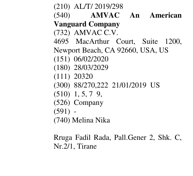 Zëri i markës AMVAC An American Vanguard Company në buletin