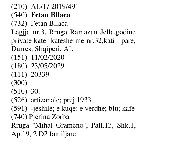 Zëri i markës Fetan Bllaca në buletin