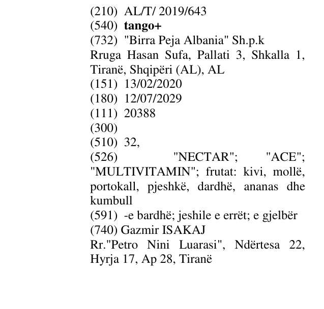 Zëri i markës tango+ në buletin