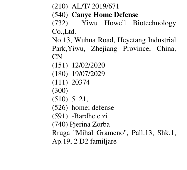 Zëri i markës Canye Home Defense në buletin