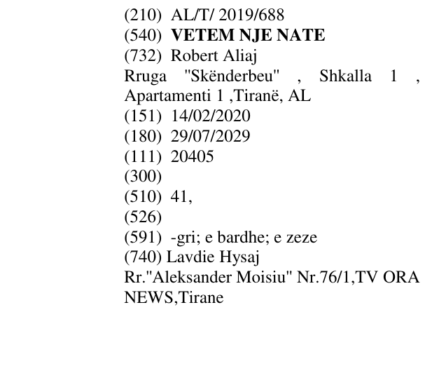 Zëri i markës VETEM NJE NATE në buletin