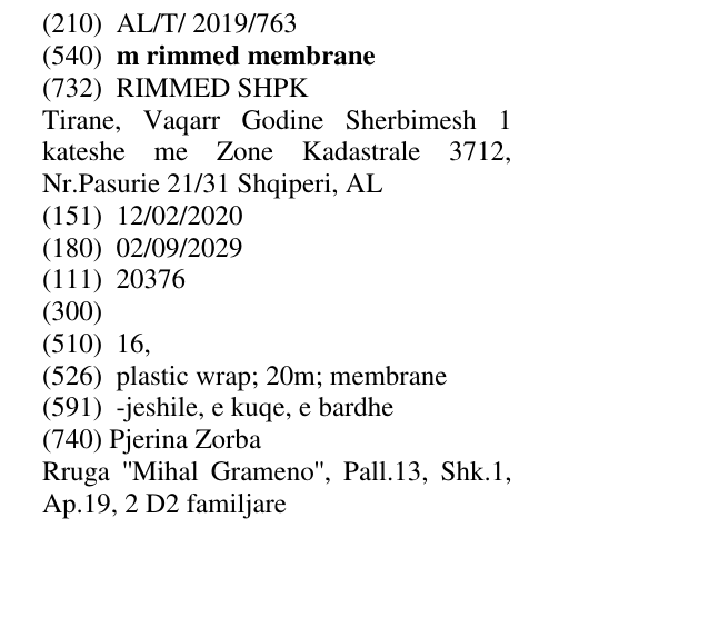 Zëri i markës m rimmed membrane në buletin