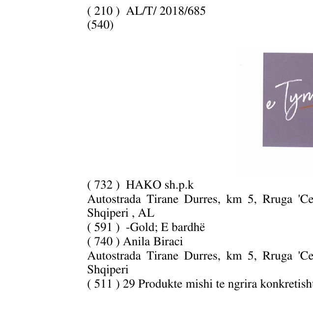 Zëri i markës e Tymosur në buletin