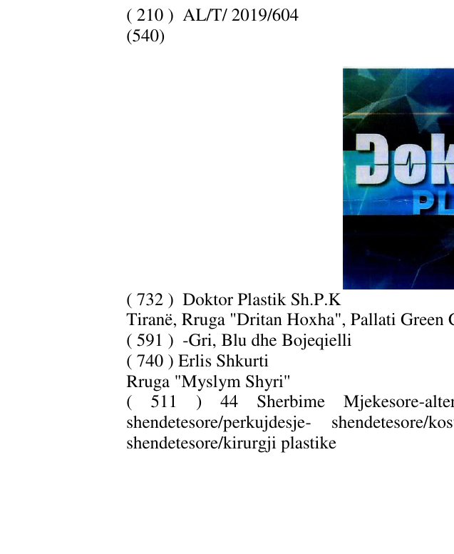 Zëri i markës Doktor PLASTIK në buletin
