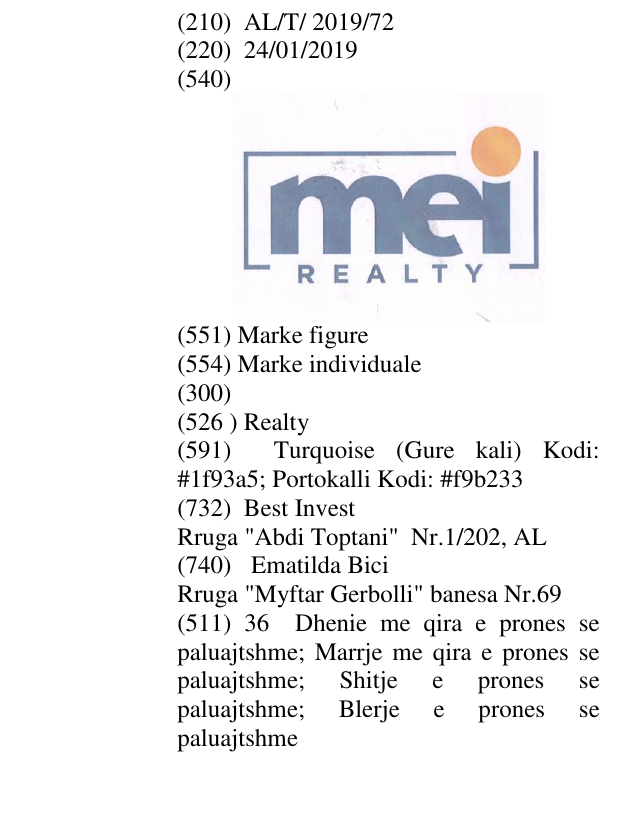 Zëri i markës Realty në buletin