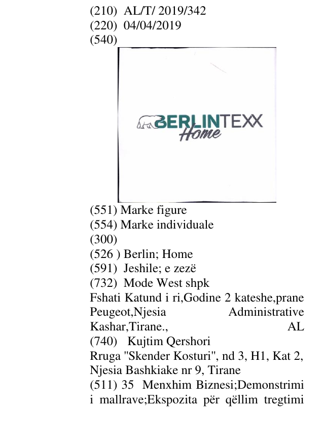 Zëri i markës Berlin; Home në buletin