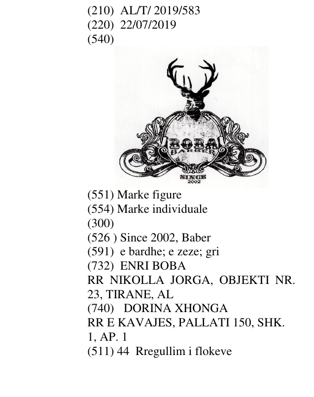 Zëri i markës Since 2002, Baber në buletin