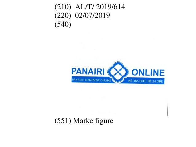 Zëri i markës PANAIRI ONLINE në buletin