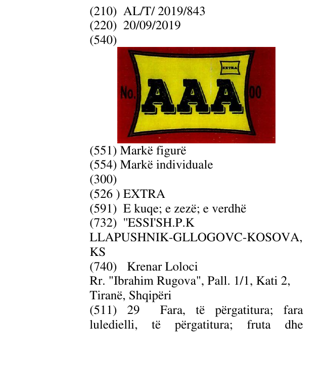 Zëri i markës EXTRA në buletin