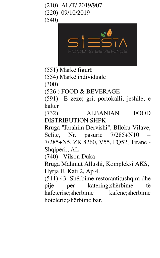 Zëri i markës FOOD & BEVERAGE në buletin