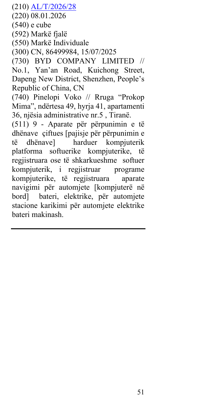 Zëri i markës e cube në buletin