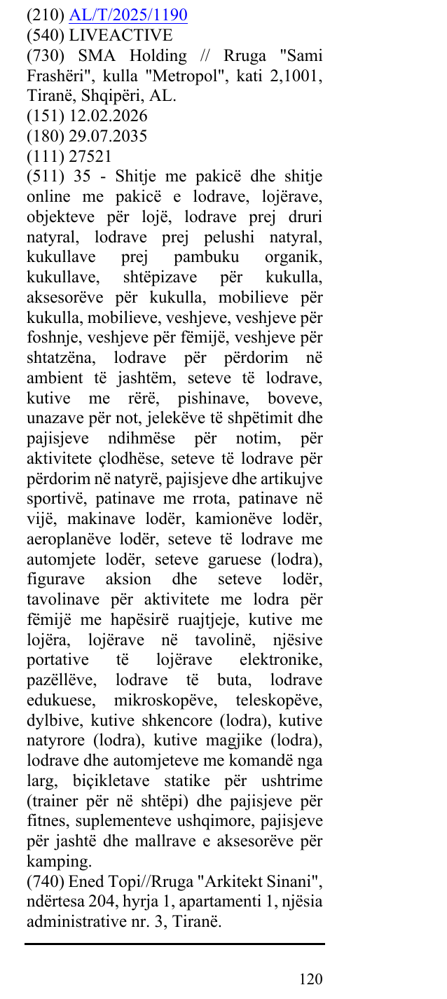 Zëri i markës LIVEACTIVE në buletin