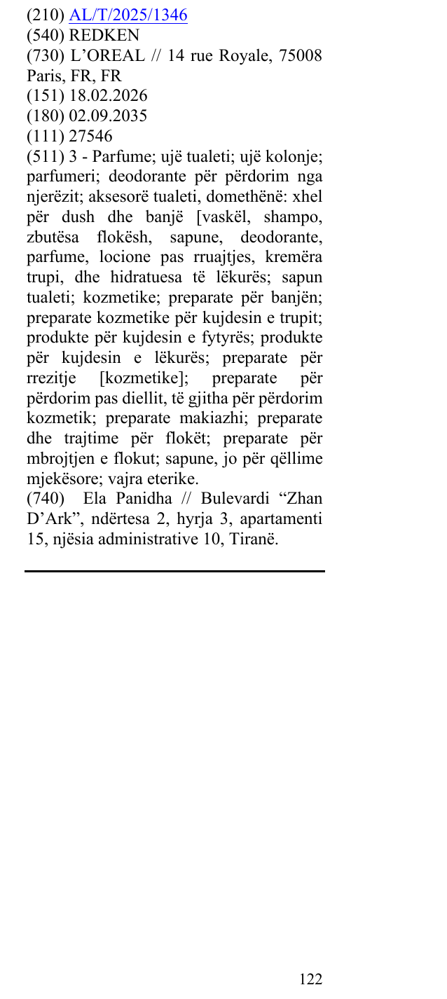 Zëri i markës REDKEN në buletin