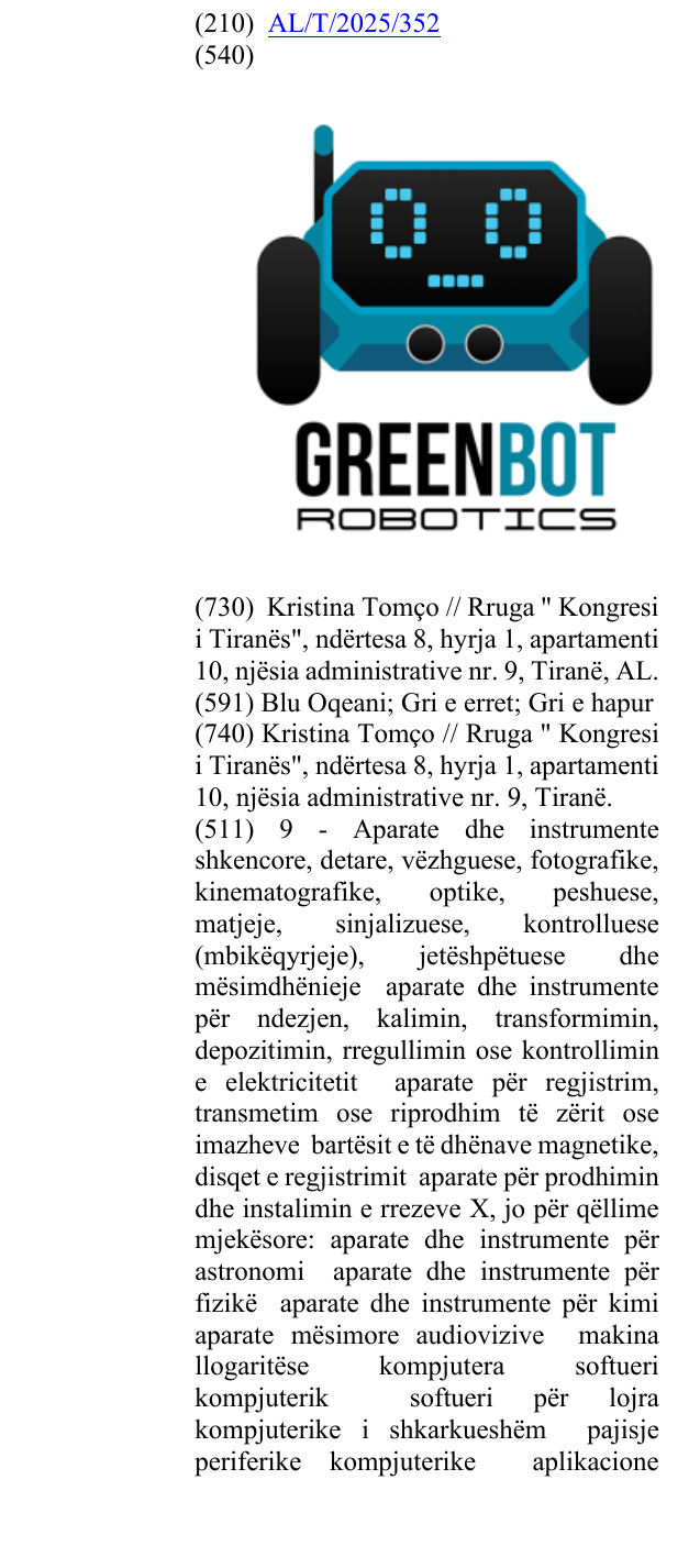 Zëri i markës GreenBot Robotics në buletin