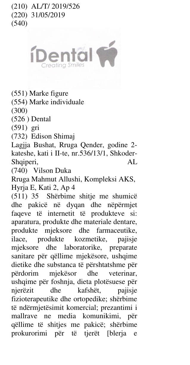 Zëri i markës Dental në buletin
