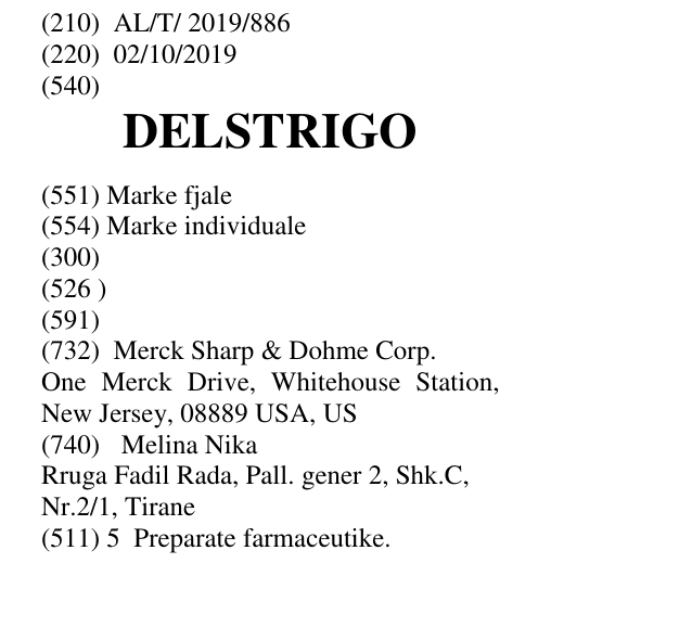 Zëri i markës DELSTRIGO në buletin