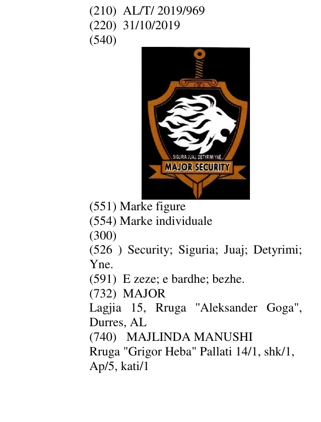 Zëri i markës Security; Siguria; Juaj; Detyrimi; Yne. në buletin