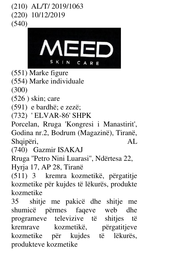 Zëri i markës skin; care në buletin