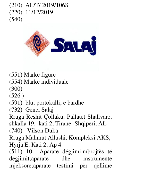 Zëri i markës SALAJ në buletin