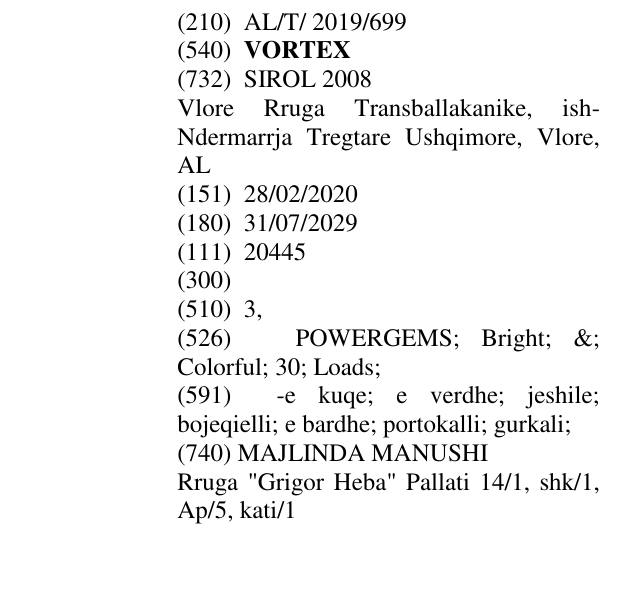 Zëri i markës VORTEX në buletin