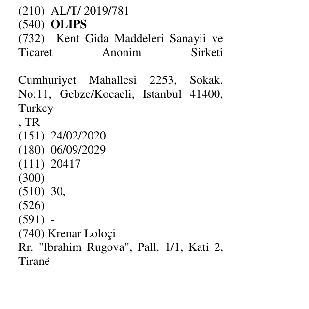 Zëri i markës OLIPS në buletin