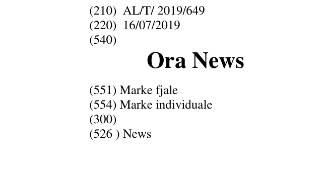 Zëri i markës Ora News në buletin