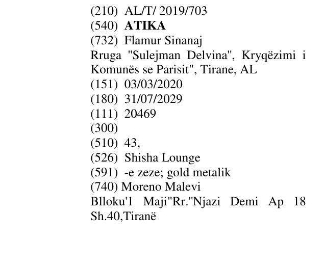 Zëri i markës ATIKA në buletin