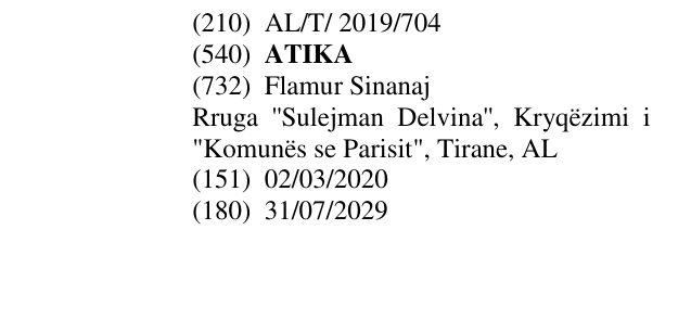 Zëri i markës ATIKA në buletin
