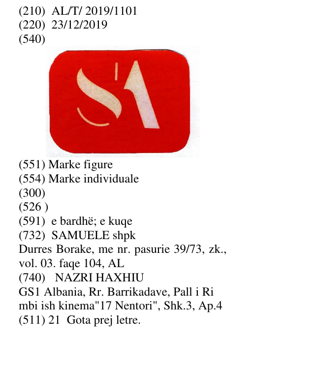 Zëri i markës SA në buletin