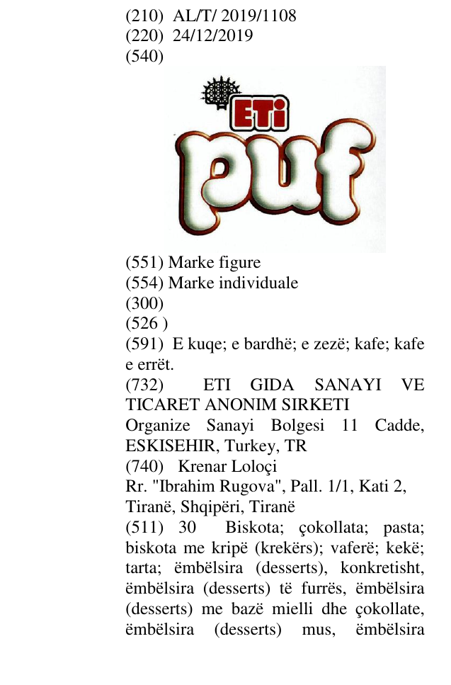 Zëri i markës ETI puf në buletin