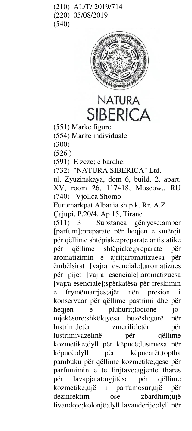 Zëri i markës NATURA SIBERICA në buletin