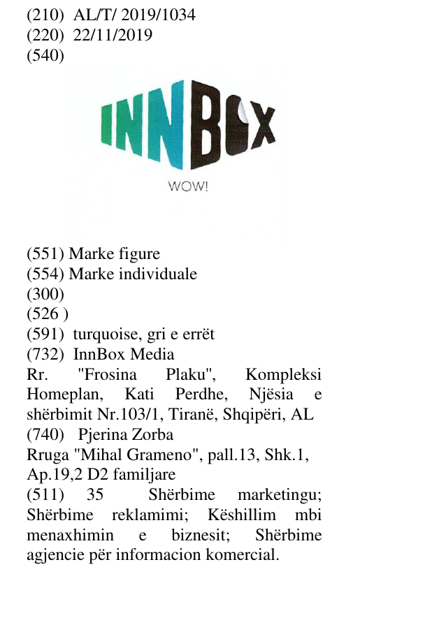 Zëri i markës Inn Box WOW! në buletin