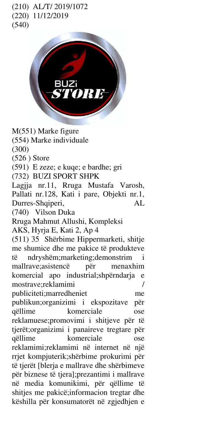 Zëri i markës M në buletin