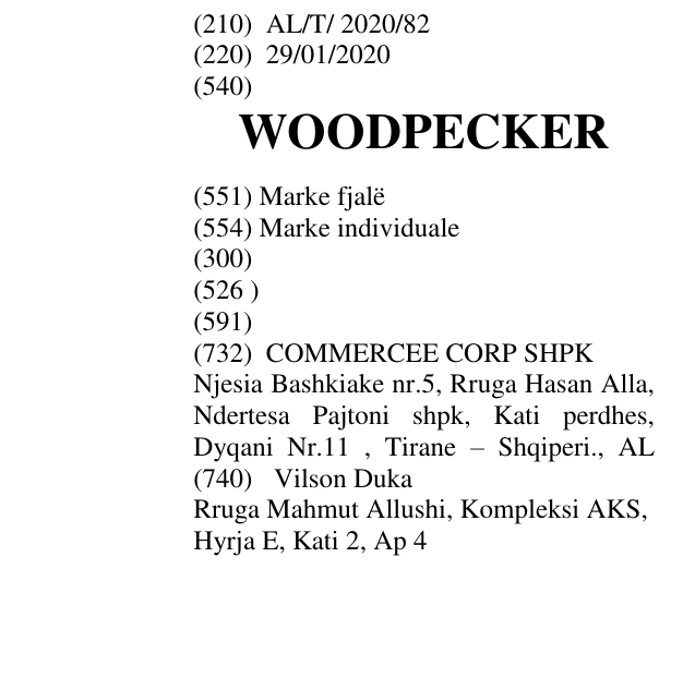 Zëri i markës WOODPECKER në buletin