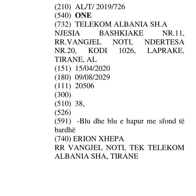 Zëri i markës ONE në buletin