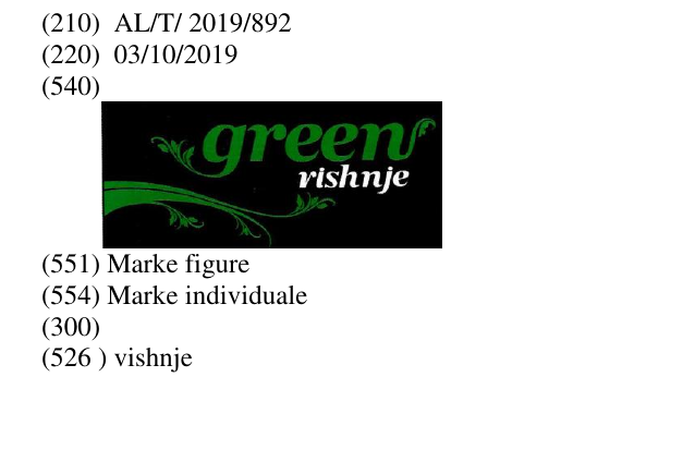 Zëri i markës vishnje Buletini i Pronësisë Industriale 11 në buletin
