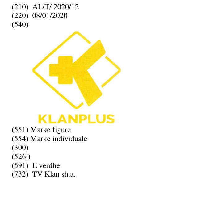 Zëri i markës Klan Plus në buletin