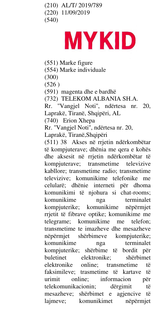 Zëri i markës MYKID në buletin
