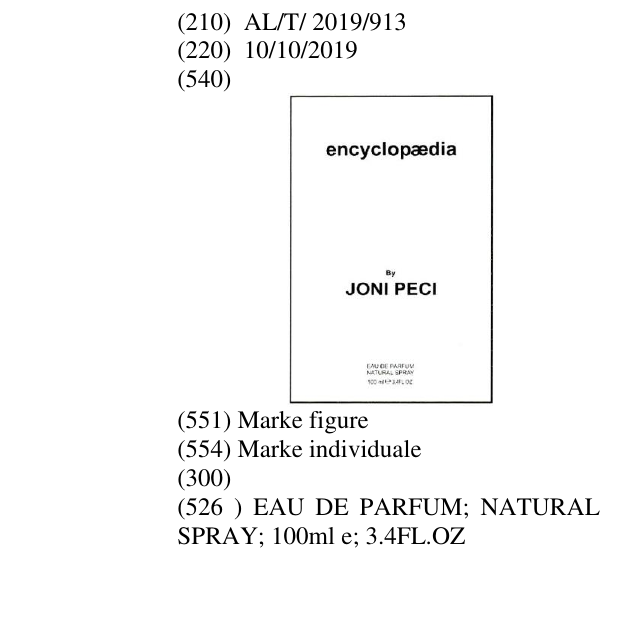 Zëri i markës EAU DE PARFUM; NATURAL SPRAY; 100ml e; 3.4FL.OZ në buletin