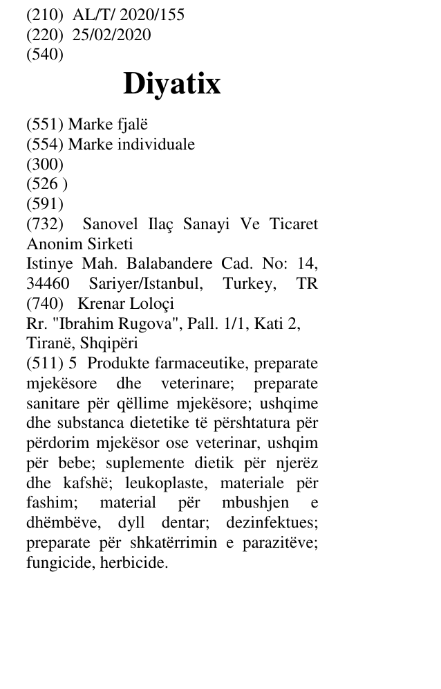 Zëri i markës Diyatix në buletin