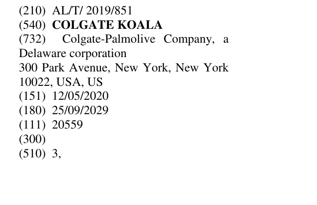 Zëri i markës COLGATE KOALA në buletin
