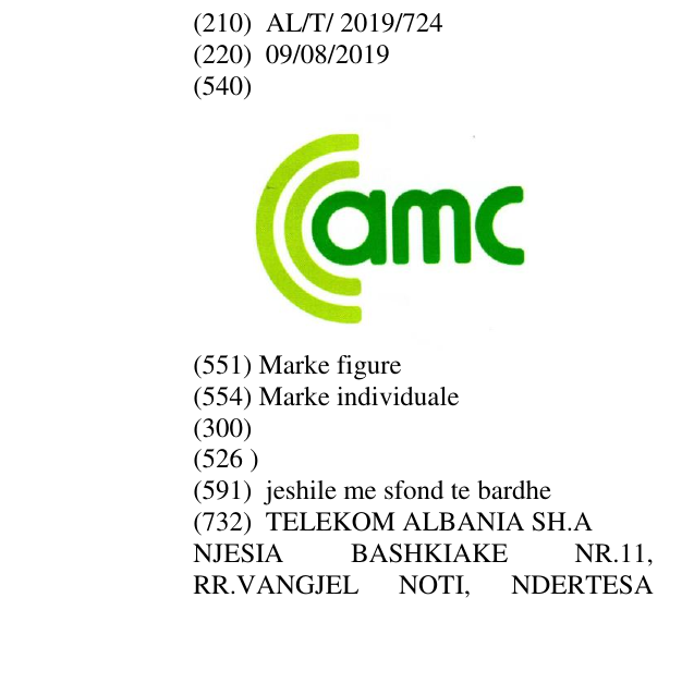 Zëri i markës amc në buletin