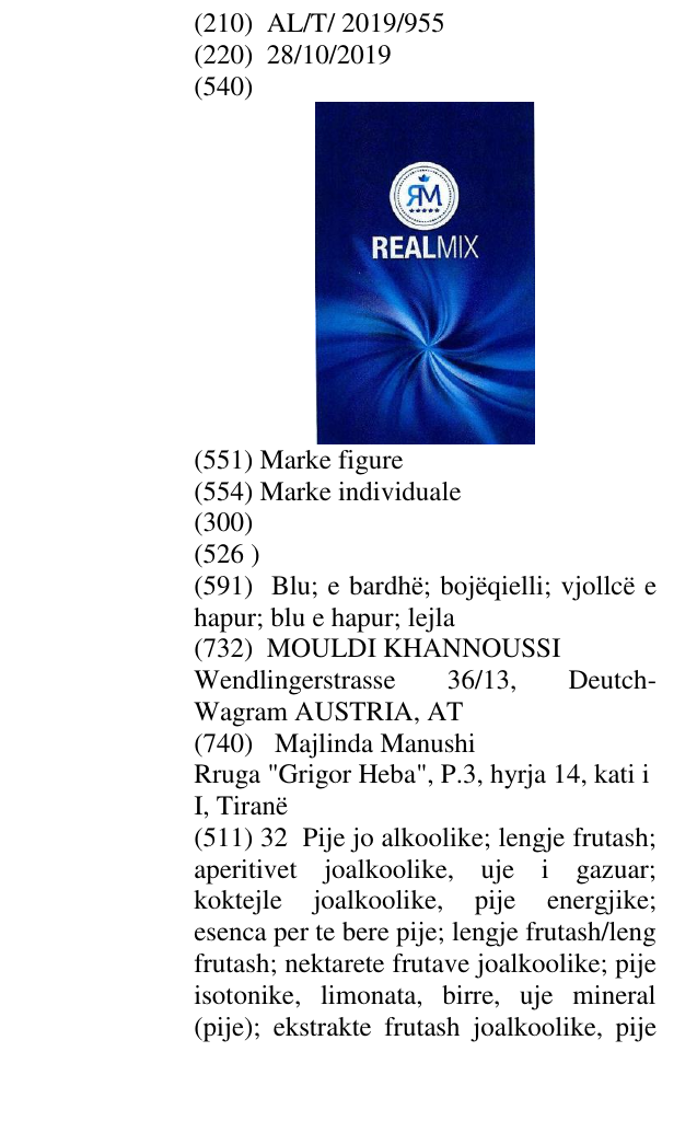 Zëri i markës REALMIX në buletin