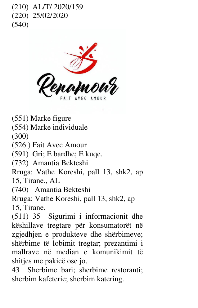 Zëri i markës Fait Avec Amour në buletin