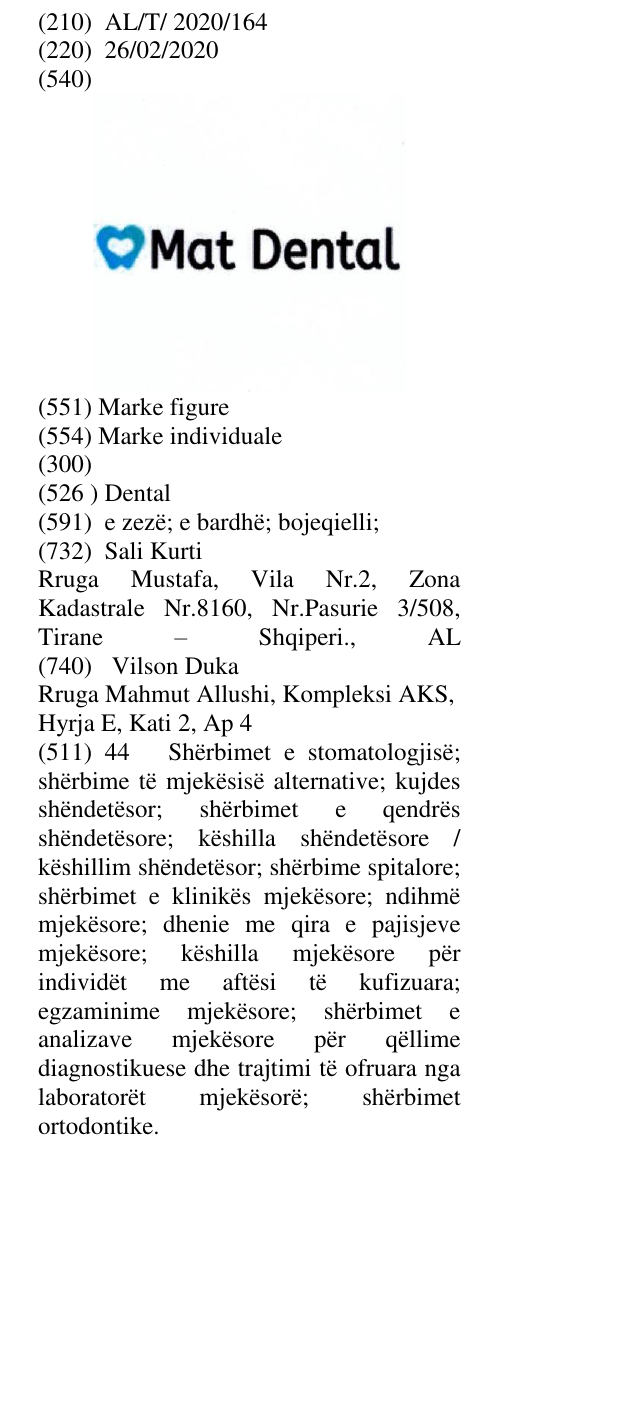 Zëri i markës Dental në buletin